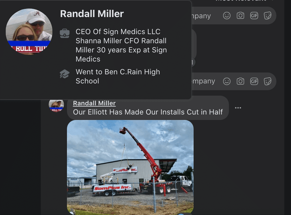 Randall Miller Testimonial Franklin Sign Company logo
