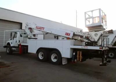 white I 85 truck from back