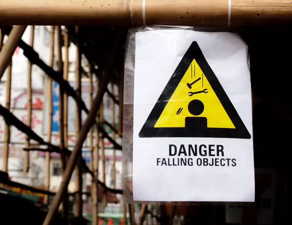 watch for falling objects sign